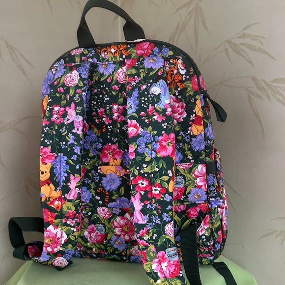 VERA BRADLEY DISNEY BANCROFT BACKPACK + BAG CHARM:NWT WINNIE THE POOH SPRINGTIME